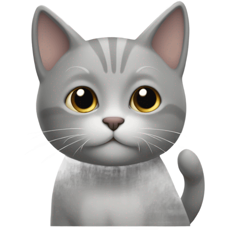 Gato gris con pecho blanco  emoji