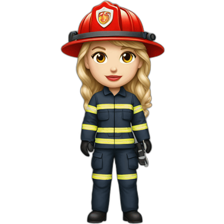 taylor swift as a fireman hyperrealistic emoji