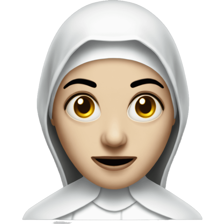 Evil nun from the horror movie The Nun. Face only. emoji