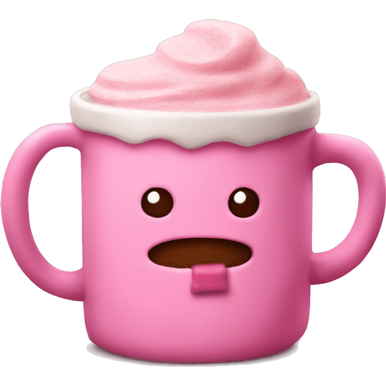 Pink hot chocolate in a mug emoji