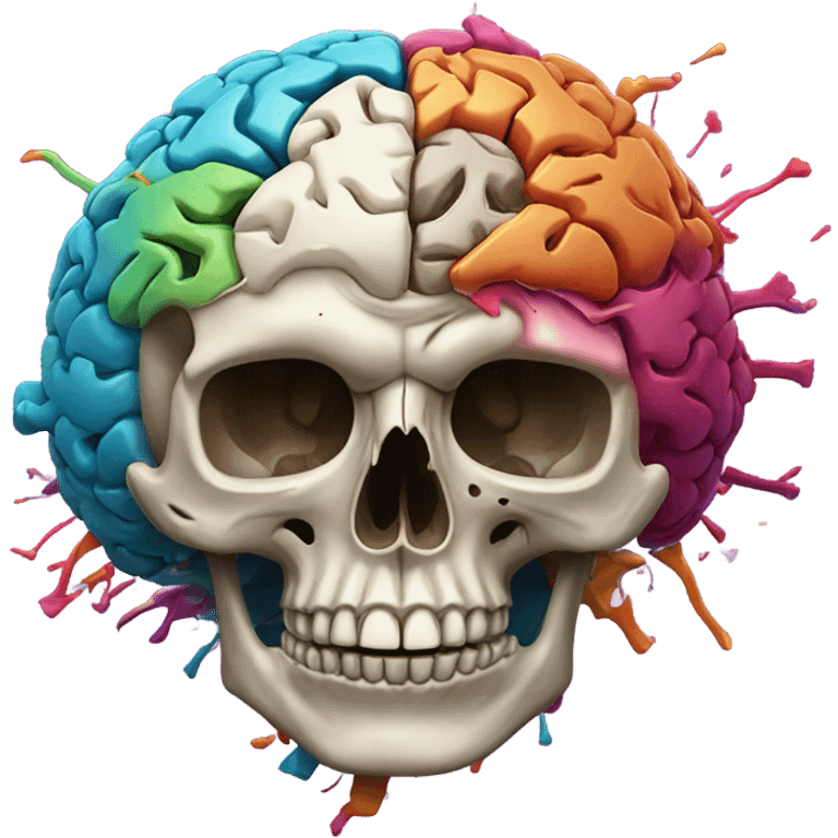 A skull with an exploding brain  emoji