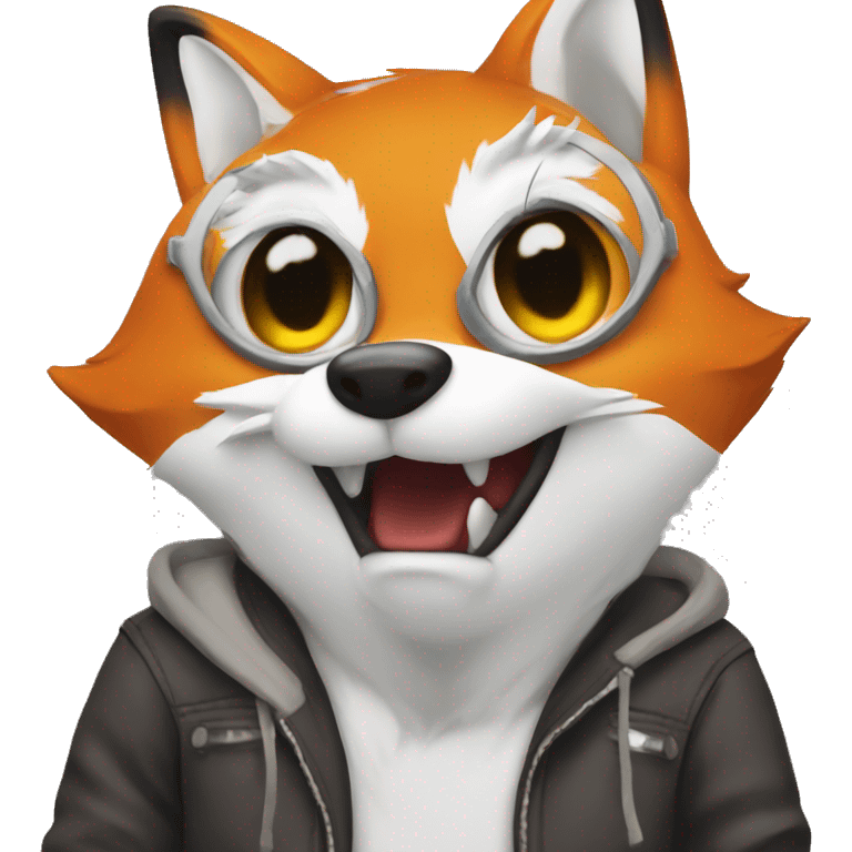 Fox wearing hot topic clothes emoji