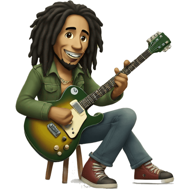 Bob marley with guitar emoji