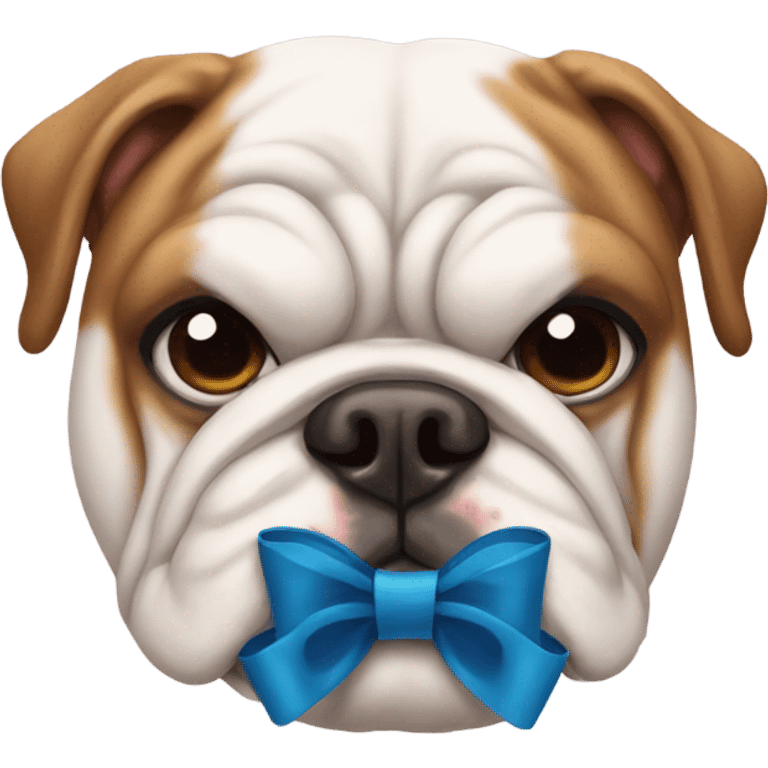 Bulldog with a bow  emoji