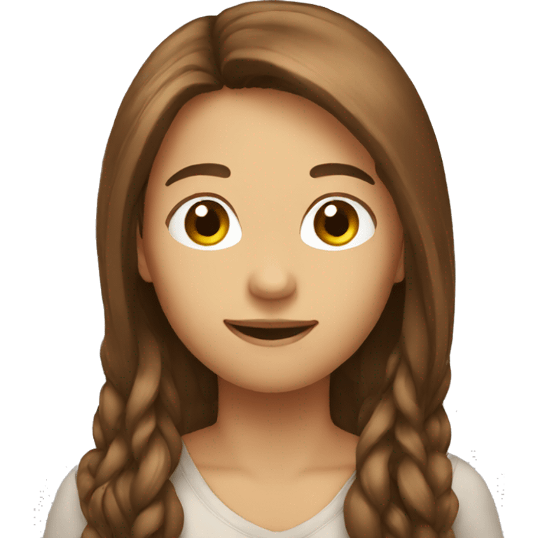 Person has got brown long hair emoji