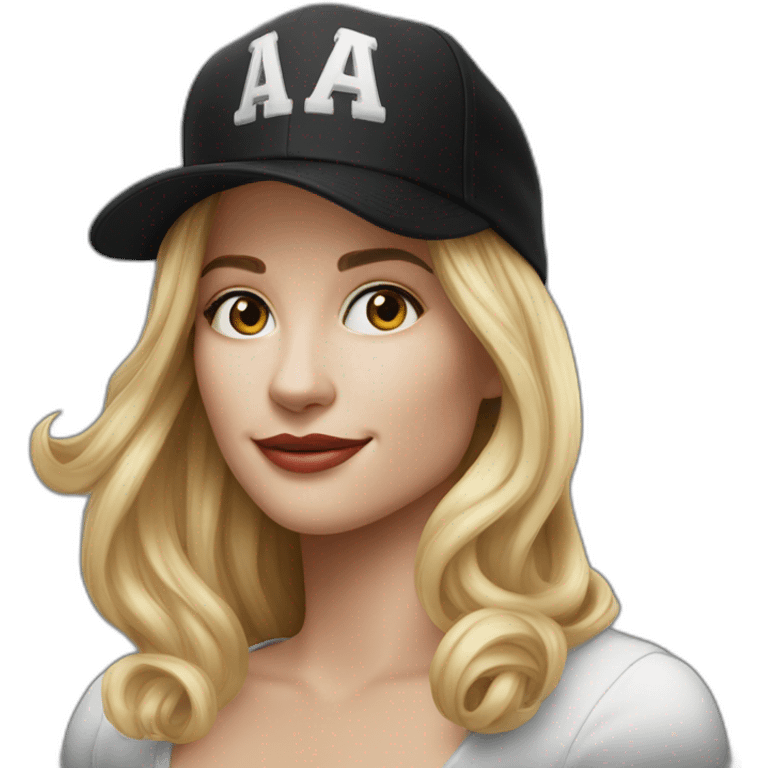 A woman photograph Witherspoon au black cap and a dslr emoji