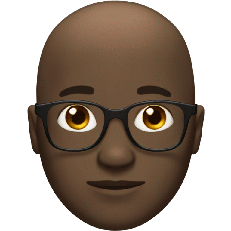 autistic dark skined guy with clear glasses and a bald head emoji