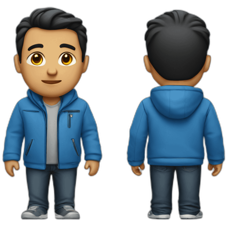 Man in blue jacket fat emoji