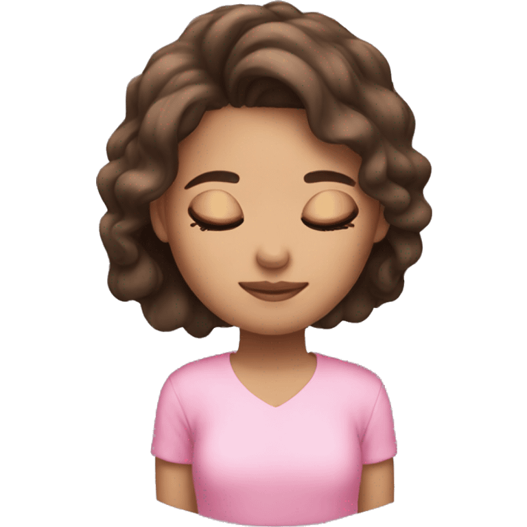 girl brunette pinky sleeping  emoji