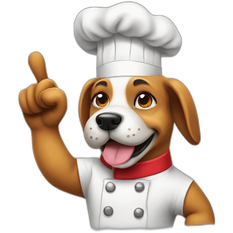 Dog chef with a hand with one finger up emoji