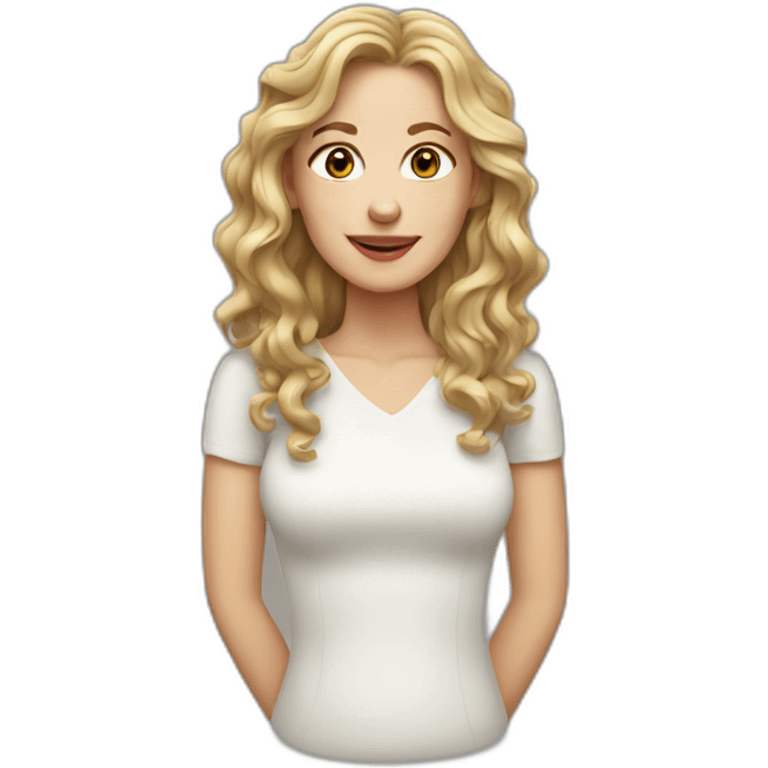 white woman with wavy hair emoji