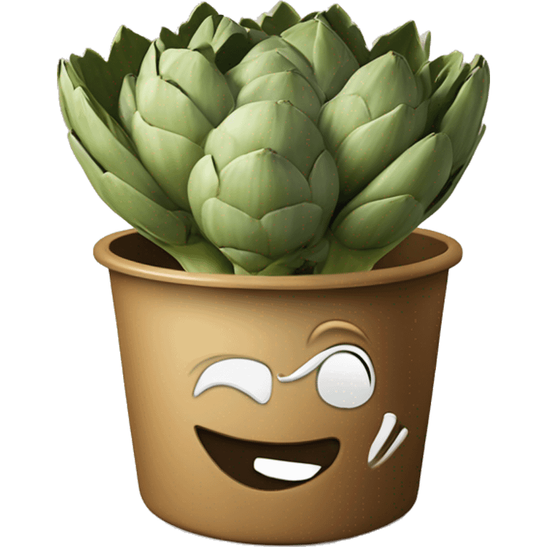 Pot of artichokes and label from Tesco on top of it  emoji