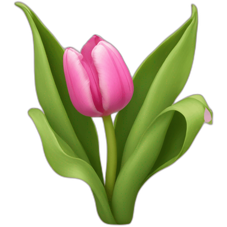 A pink tulip sprout emoji