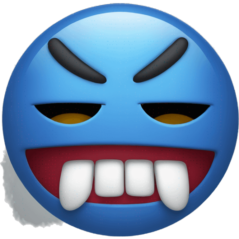 red angry emoji with two teeth emoji