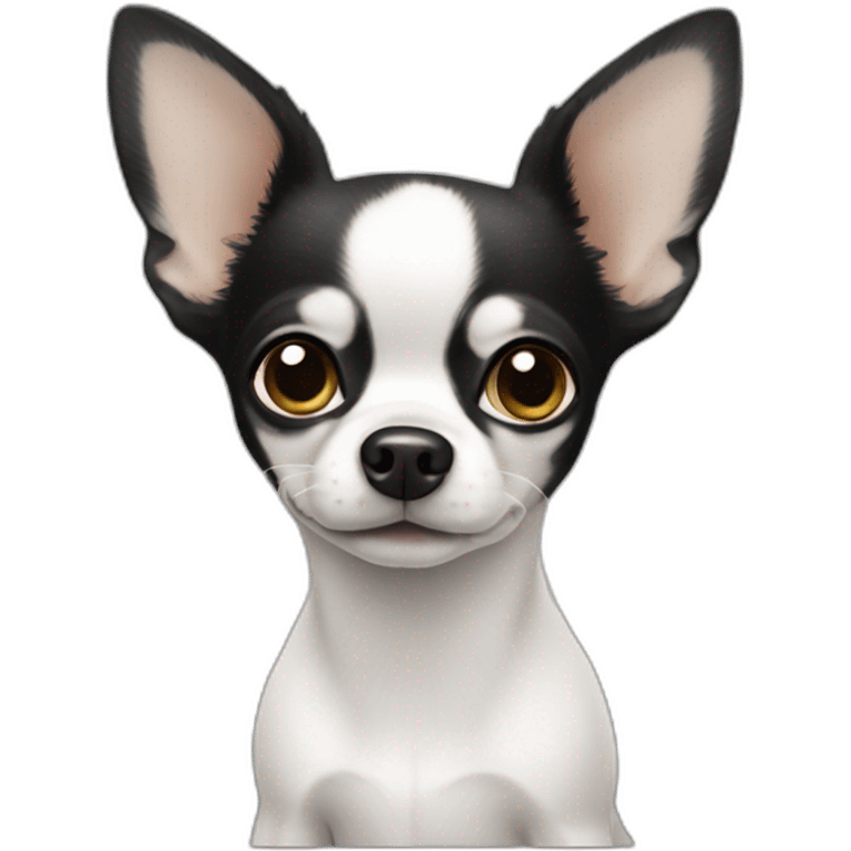 White-black chihuahua  emoji