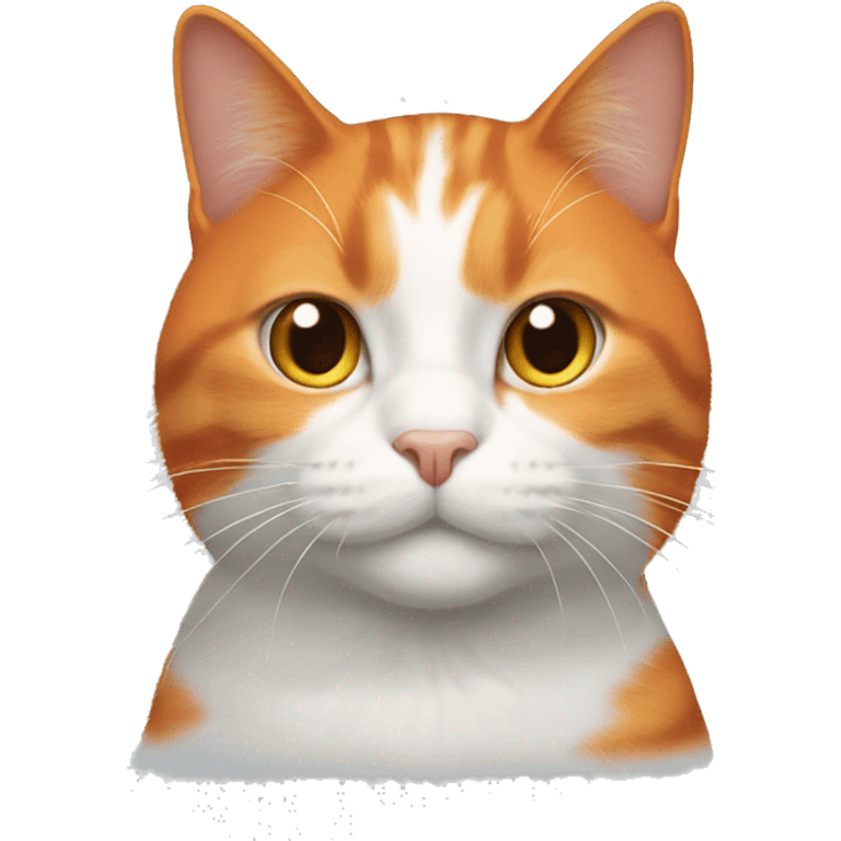 A orange cat whit a gray and white cat emoji