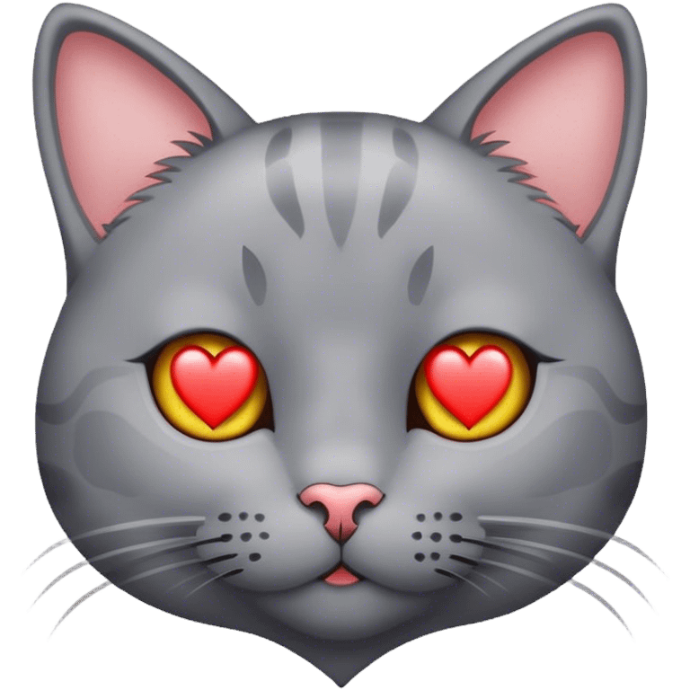 Gray Cat with heart emoji