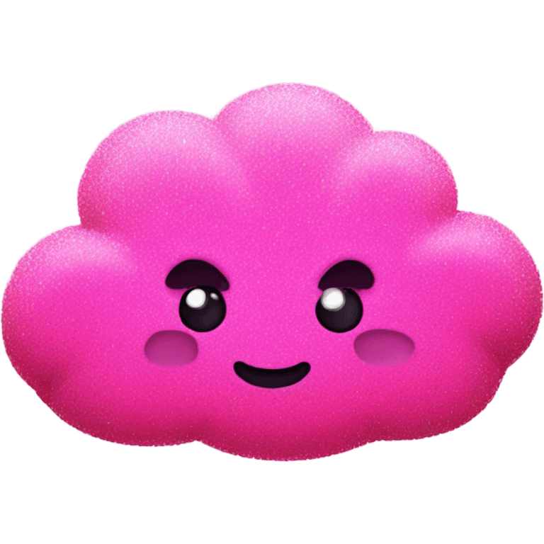 neon pink glittery cloud emoji