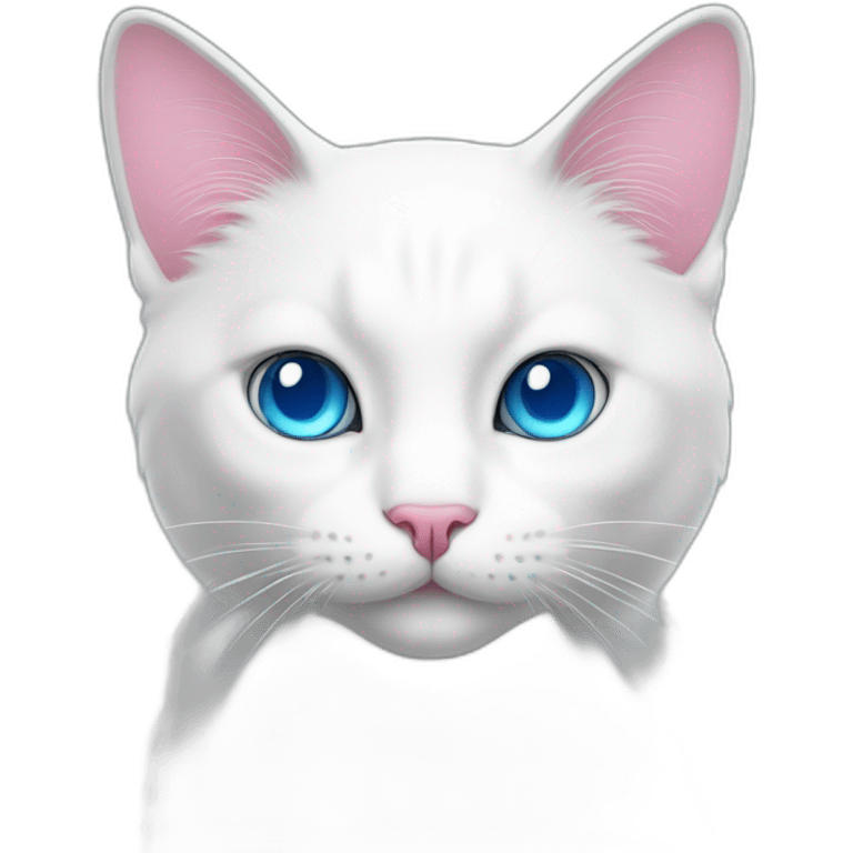 White cat with blue eyes and pink muzzle emoji