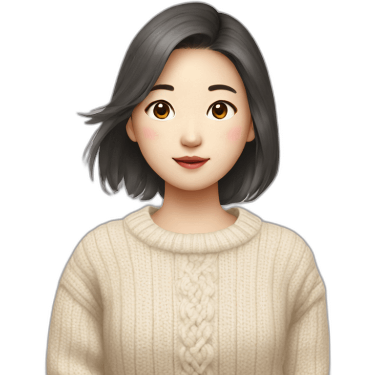 Pretty South Korean Girl in a sweater emoji