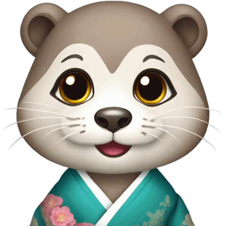 a otter face wearing traditional korean hanbok emoji