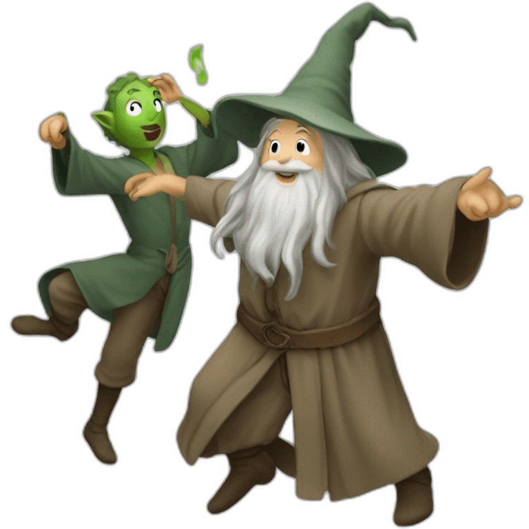 Gandalf and Froddo dancing emoji