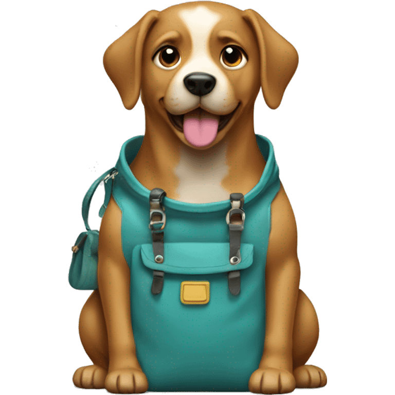 a dog with a bag emoji