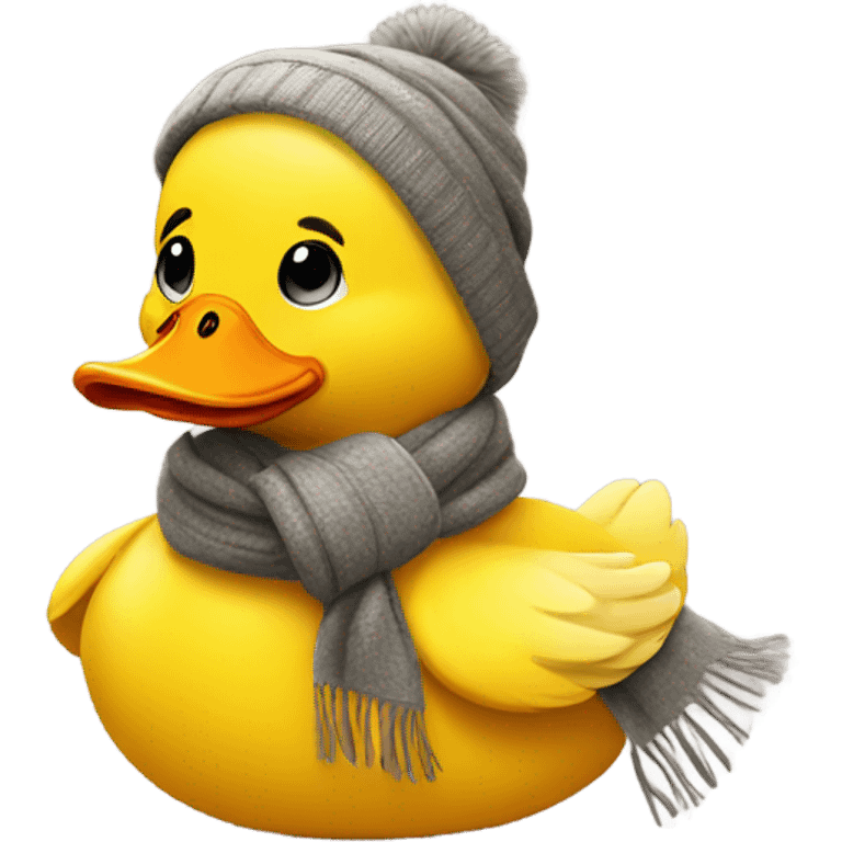 Yellow duck with a scarf emoji