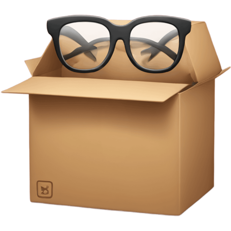 box with glasses on a big heart  emoji