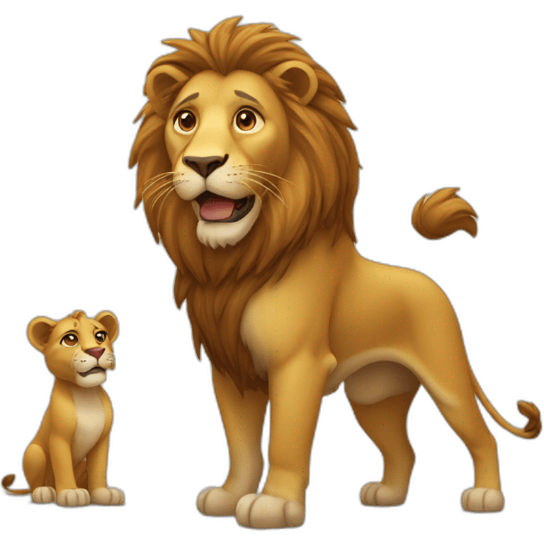 Lion avec un chien emoji