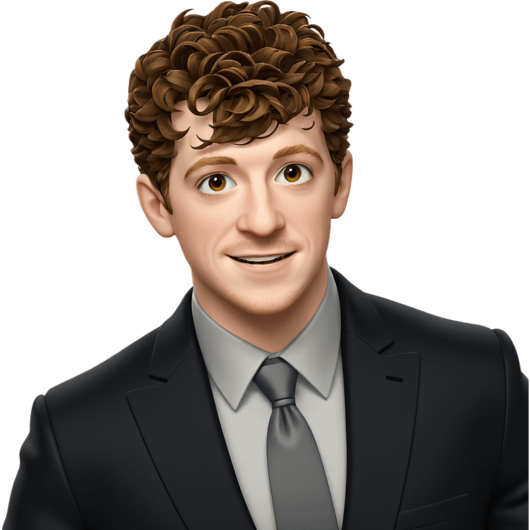 smiling male in formal attire emoji