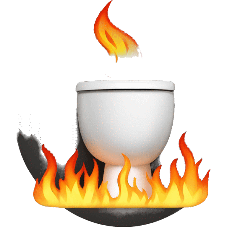 A toilet on fire emoji