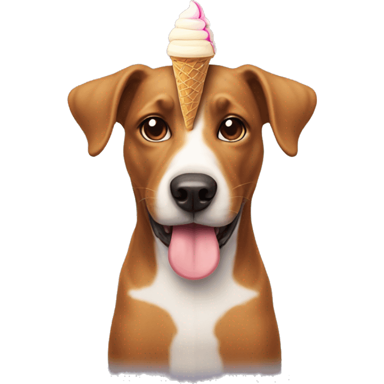 Dog with ice cream cone emoji