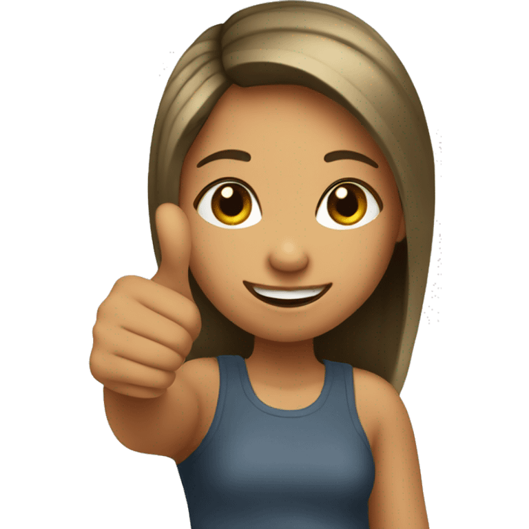 girl with thumbs up emoji