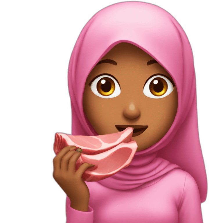 muslim girl eat pork emoji