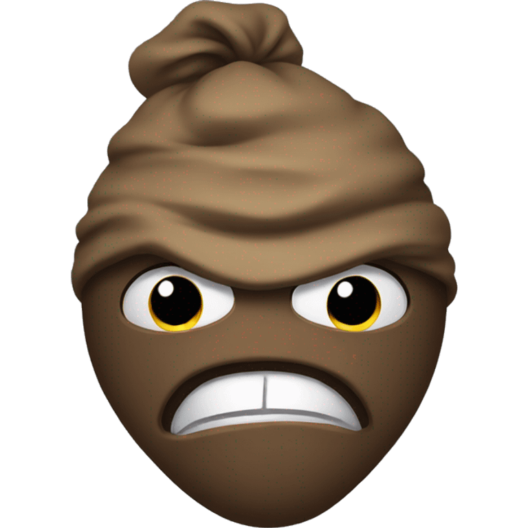 angry poop emoji wearing ninja mask emoji