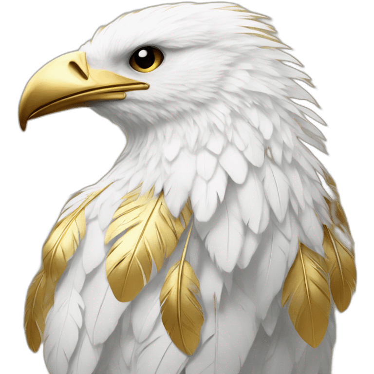 gold ink white feathers emoji