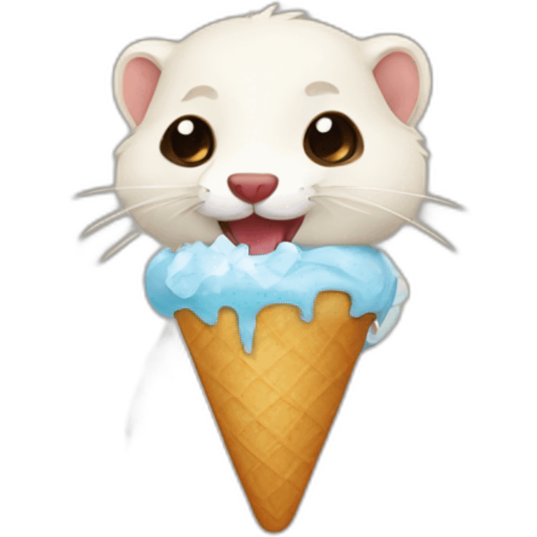 Ferret eating ice cram emoji