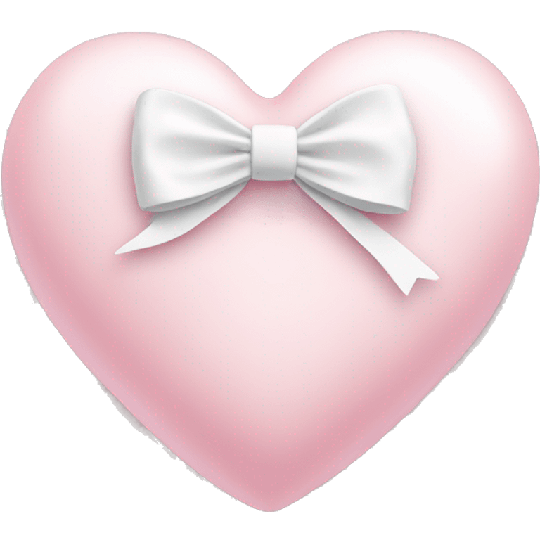 Pastel pink heart with white bow emoji