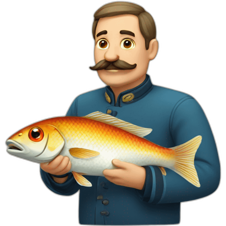 russian moustache husband with fish emoji