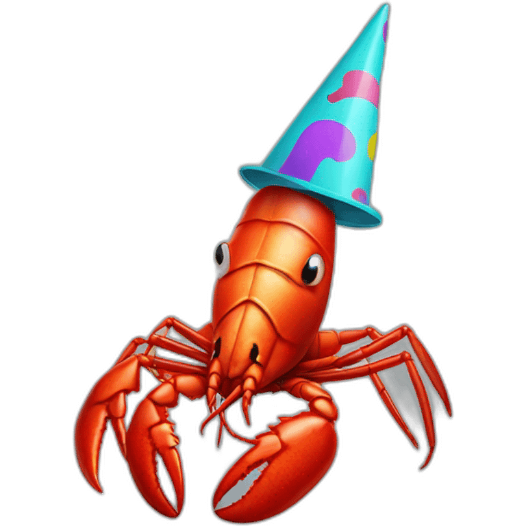 Lobster with a party hat emoji