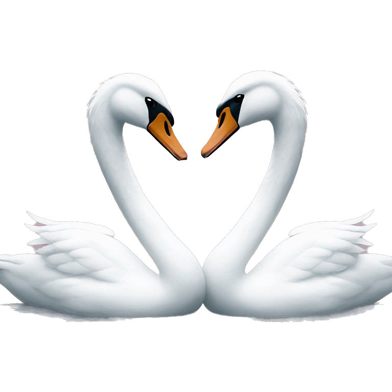 two swans making a heart emoji