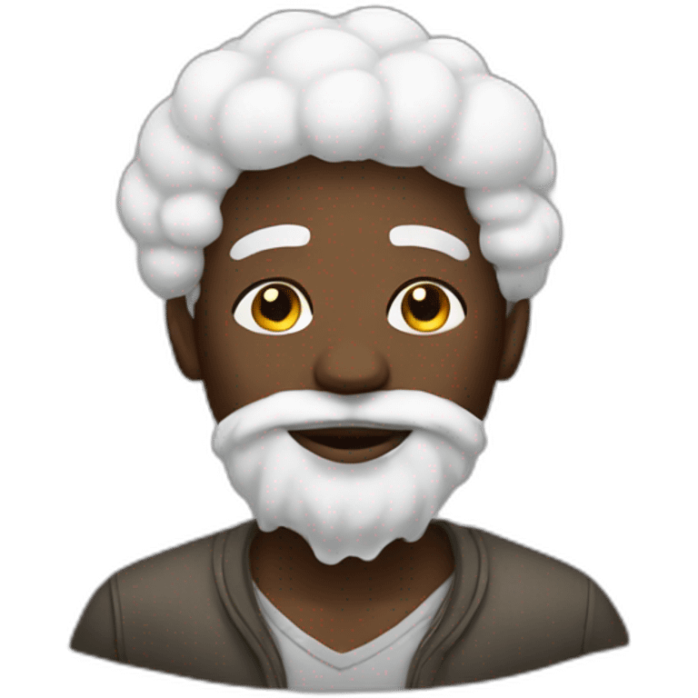 Black man with cotton emoji