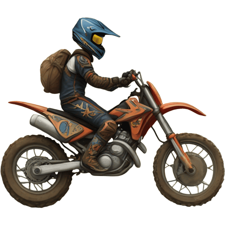 Tarot card riding a dirt bike emoji