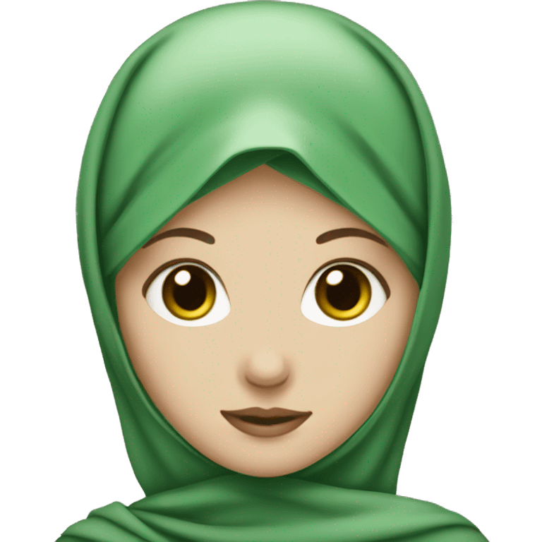 white girl with green hijab emoji