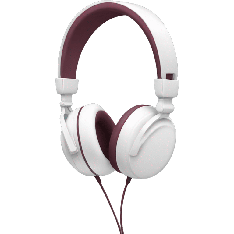 White headphones with maroon bow emoji