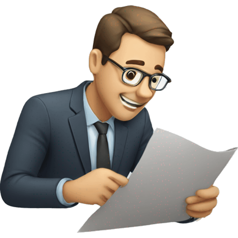 MEN CHECKING DOCUMENT emoji