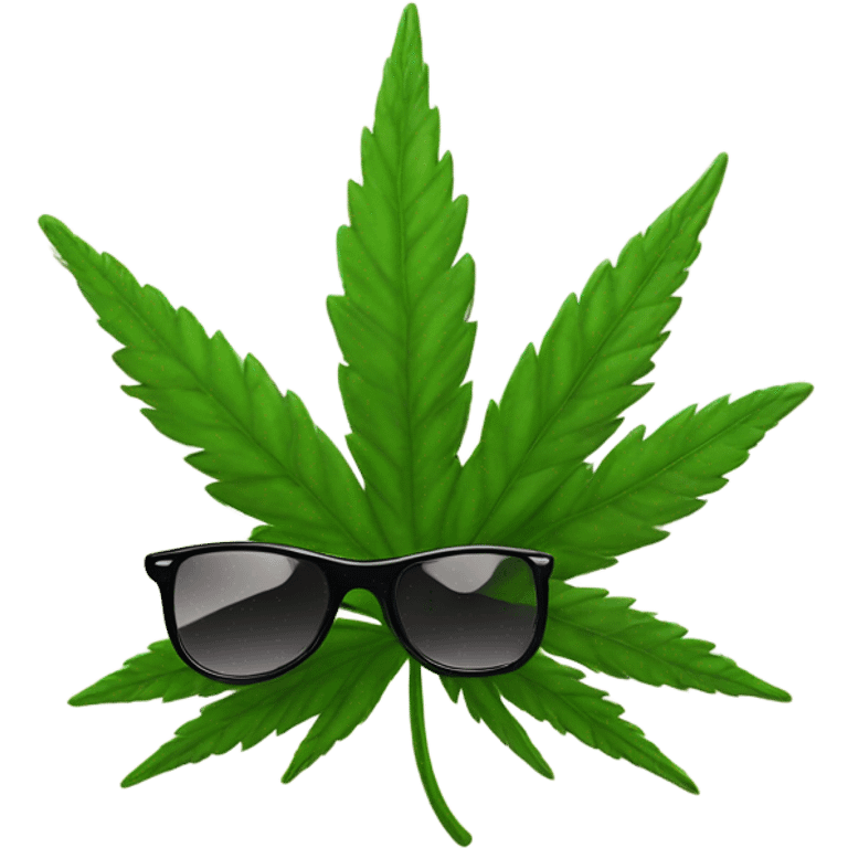 Weed leaf with sunglasses emoji