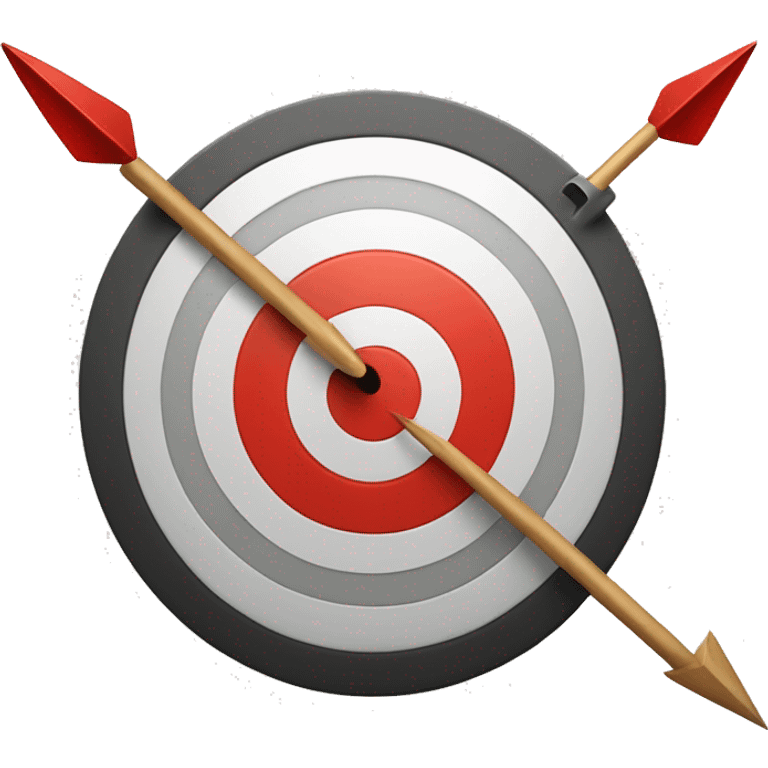 a target with an arrow in the bullseye. the target is speaking (speech bubble) emoji