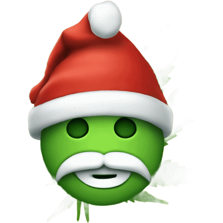 Hemp leaf with Santa hat emoji